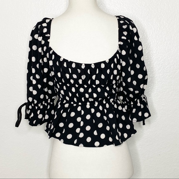 2BELLA Polka Dot Milkmaid Top - Picture 2 of 5